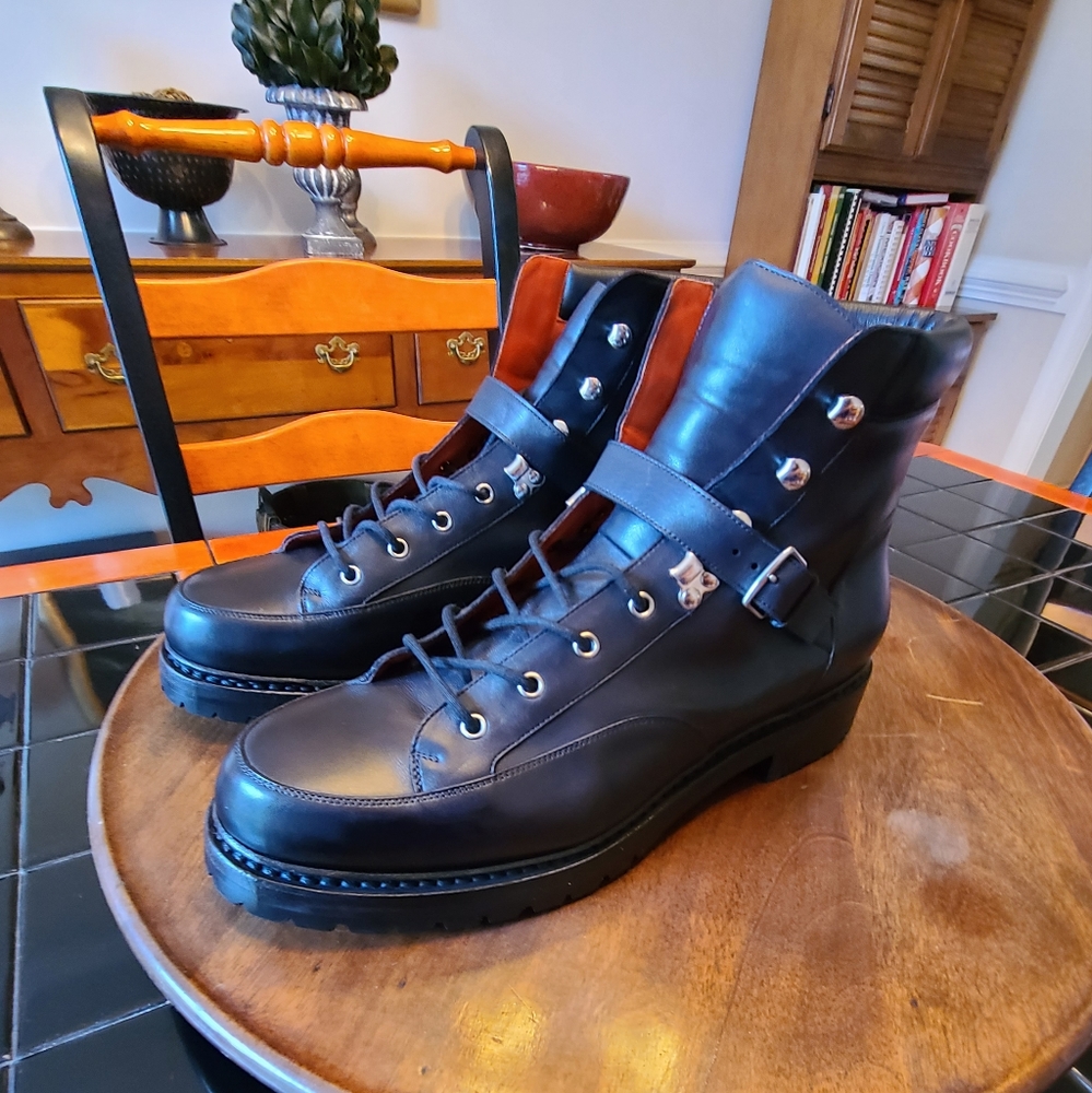 Hermes Men's lace up boots, size 11.5